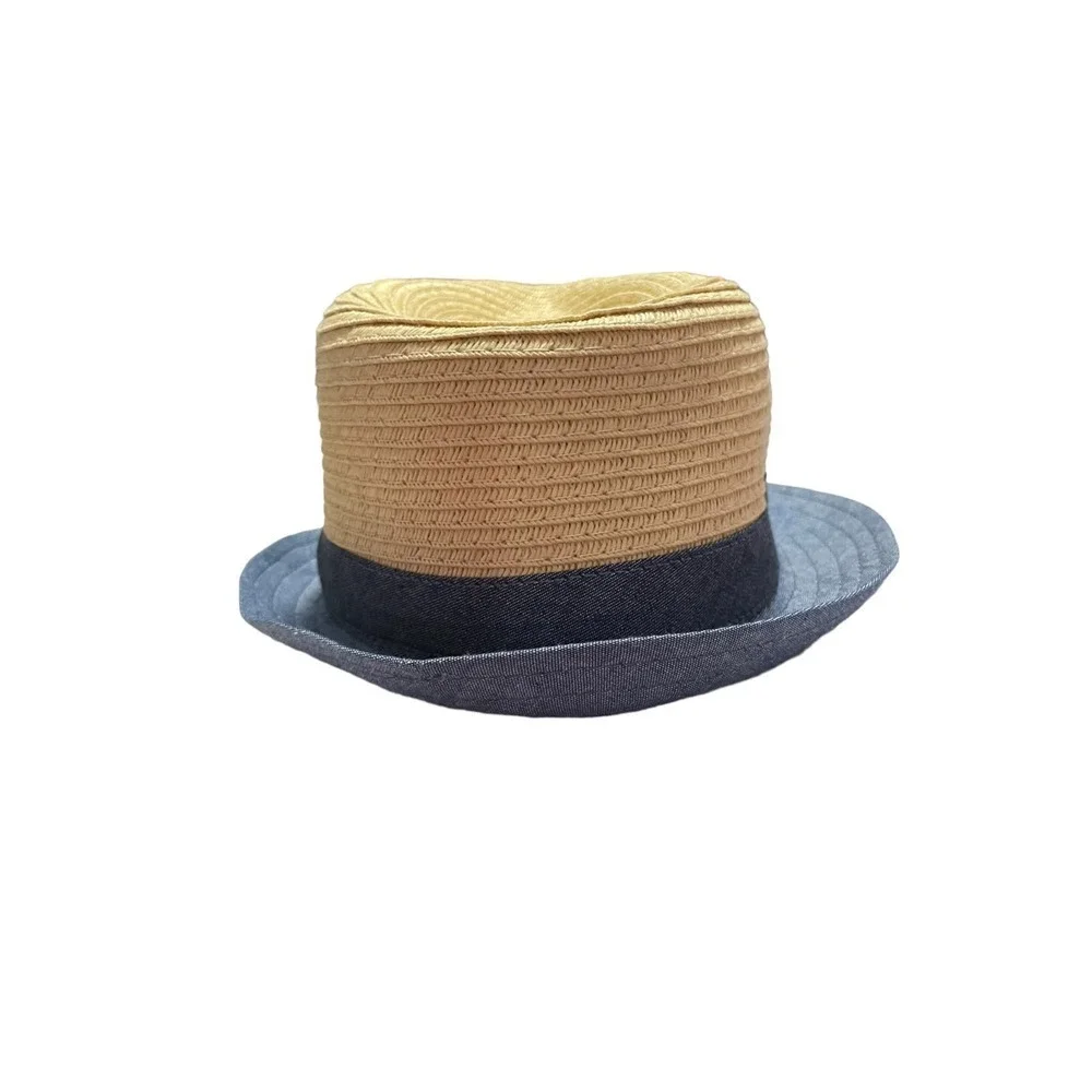 Youth Tan and Blue Straw Fedora Target Brand